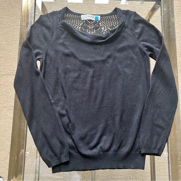 Anthropologie by Sparrow Black Sweater with Crochet Lace Back - Picture 10 of 12